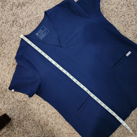 Figs Casma Three-Pocket Scrub Top Navy Blue V Neck Technical Collection XL - Picture 10 of 10